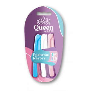 QUEEN BY LORD EYEBROW RAZOR FOLDABLE HEAD FOR WOMEN PACK OF 3